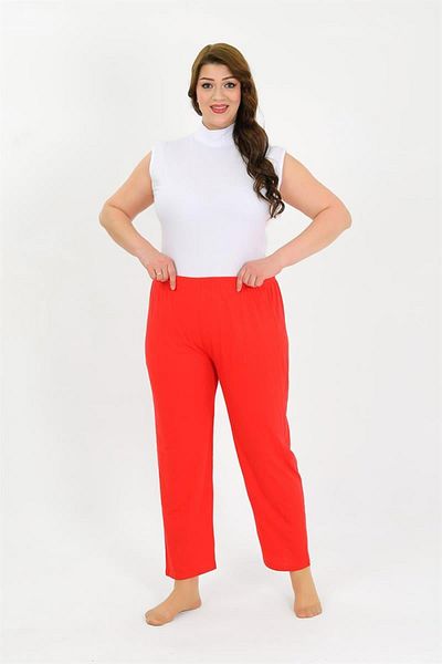 Celira Women's Cotton Plus Size Bottom Pajamas Red 27560