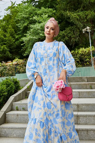 EBRUTESETTÜR Batik Pattern Modal Hijab Dress