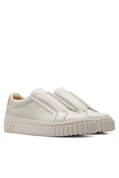 CLARKS Teniși de damă albi CLARKS-26181207 555 OFF WHITE LEA