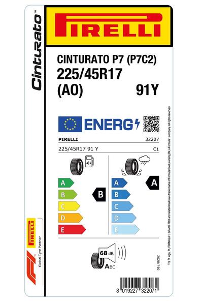 Pirelli PİRELLİ 225/45R17 91Y AO CİNT P7 YAZ LASTİGİ ÜRETİM YILI:2023