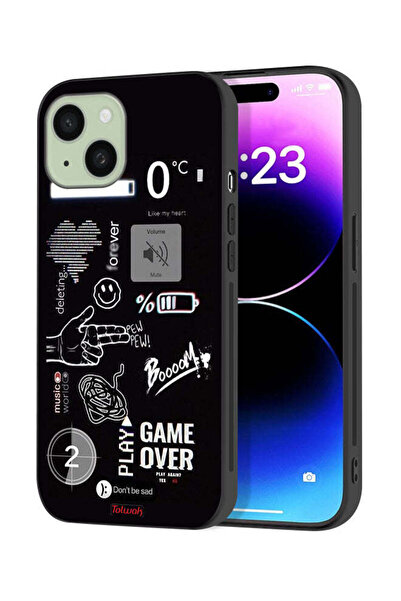 Tolwak Apple iPhone 15 Plus Protective Case Cover Game Over Pew Pew