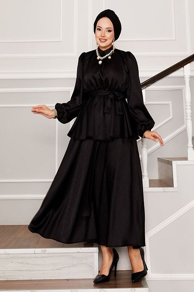 EBRUTESETTÜR Beli Gathered Belted Jacquard Suit