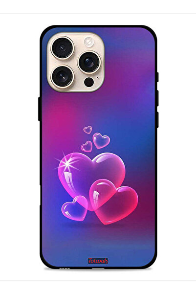 Tolwak غطاء حماية لجهاز Apple iPhone 16 Pro بتصميم قلوب مائية