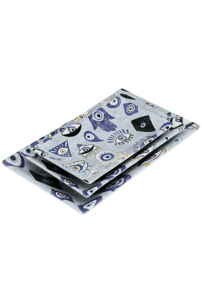 Alsaif Gallery Porcelain Serving Dish Set, Rectangular, 3 Pieces - Blue Eye P...