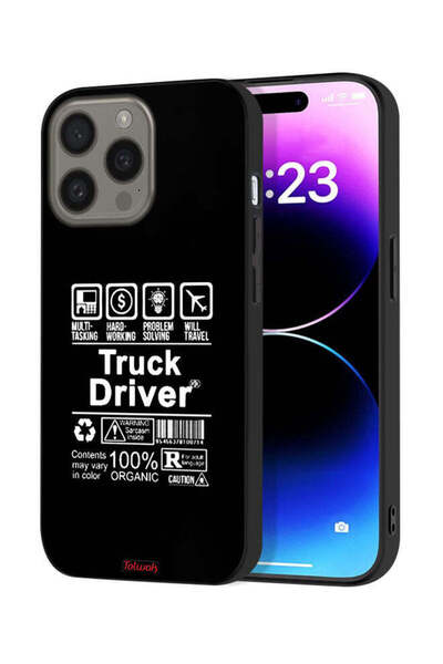 Tolwak غطاء حماية لجهاز Apple iPhone 15 Pro، ملصق سائق شاحنة