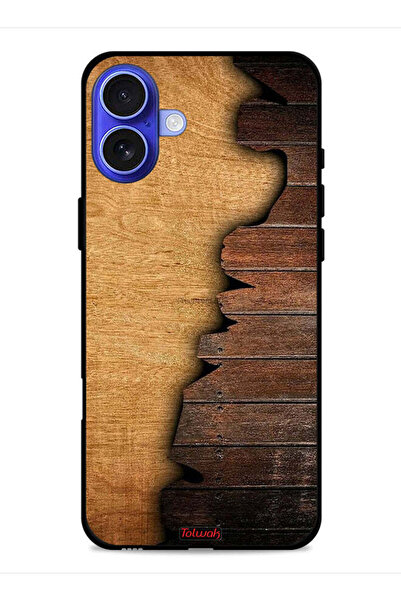 Tolwak غطاء حماية لجهاز Apple iPhone 16 Plus بنمط خشبي عتيق