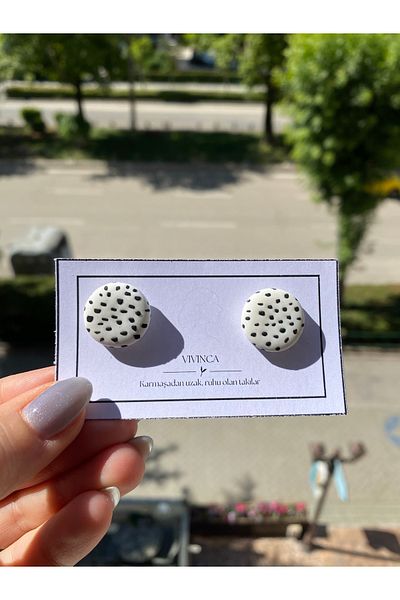 VIVINCA Handmade Polymer Clay Colorful Vibrant Lightweight Earrings - Vivinca Dotty Mood