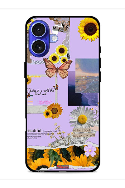 Tolwak غطاء حماية لجهاز Apple iPhone 16 بملصقات عباد الشمس الجميلة