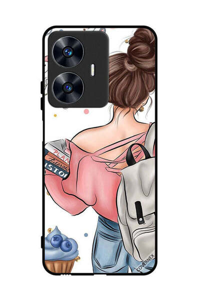 Covernex غطاء حماية لهاتف Realme C55، مطبوع عليه رسومات يد فتاة