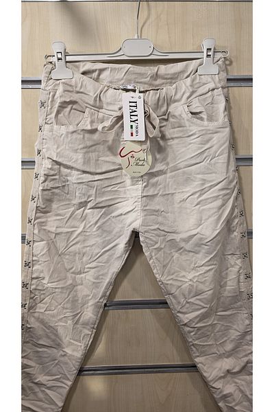 Park Moda Italian Trousers with Cross Stone Detail on the Sides