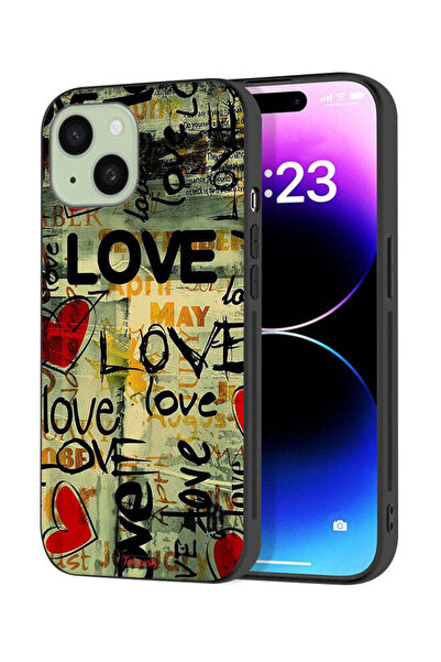 Tolwak Apple iPhone 15 Plus Protective Case Cover Love Tags