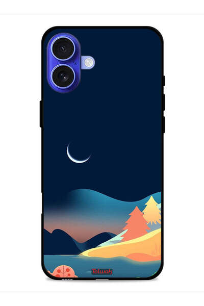Tolwak غطاء حماية لجهاز Apple iPhone 16 Plus بتصميم رسم تجريدي للقمر
