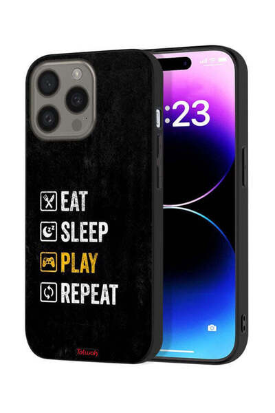Tolwak غطاء حماية لجهاز Apple iPhone 15 Pro، تناول الطعام، النوم، اللعب، التكرار