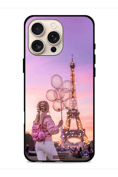 Tolwak غطاء حماية لهاتف Apple iPhone 16 Pro Max، فتاة تحمل بالونات