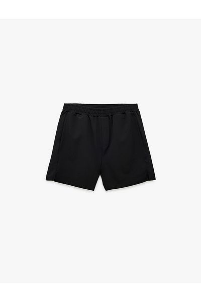 Koton Oversize Parachute Fabric Sports Shorts with Zipper Pocket Detail and Elastic Waist