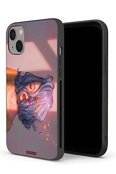 Tolwak جراب حماية لجهاز Apple iPhone 13 بتصميم فتاة وفن الفضاء