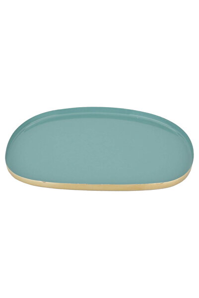 Generic Al Saif Gallery Steel Sweet Serving Plate, 20.9x20.9x7.8 cm, Oval - L...