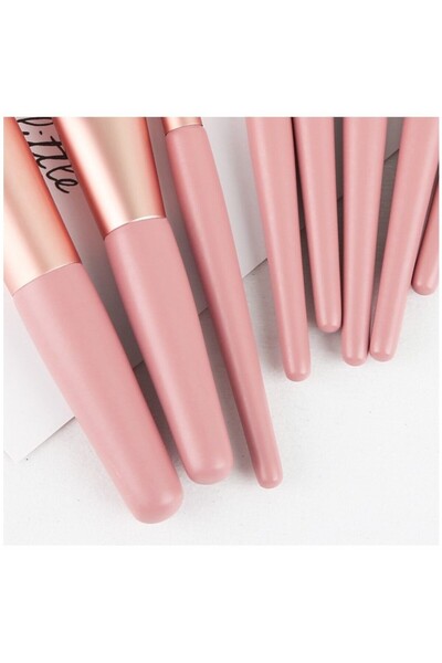 Flippy Portable Mini Set of 8 Makeup Brushes - Pink