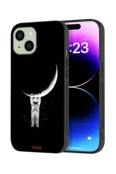 Tolwak Apple iPhone 15 Plus Protective Case Cover Hanging From Moon