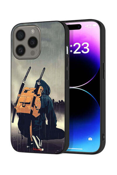 Tolwak غطاء حماية لجهاز آيفون 15 برو ماكس من آبل، رسمة سيف ساموراي رقمية