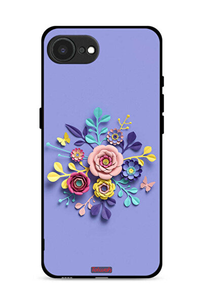 Tolwak غطاء حماية لجهاز Apple iPhone 16e برسومات زهور فنية