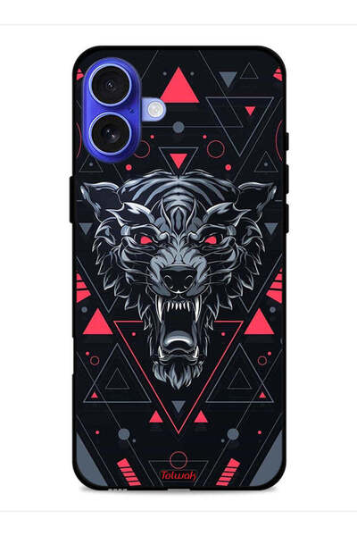Tolwak غطاء حماية لجهاز Apple iPhone 16 Plus بتصميم الذئب المتمايل
