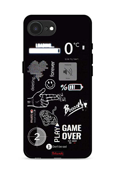 Tolwak غطاء حماية لجهاز Apple iPhone 16e مطبوع عليه Game Over Pew Pew