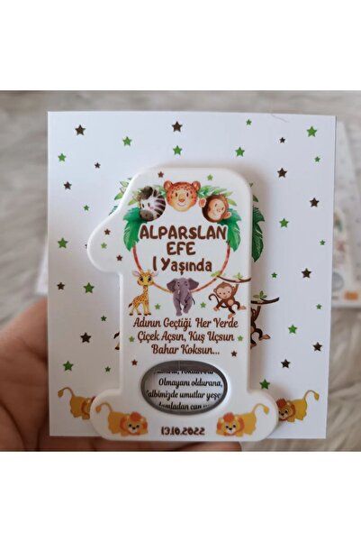 Nehir 10ADET-Safari Konsept Yenidoğan Doğum Günü Açacak Hediyelik Magnet Kart...