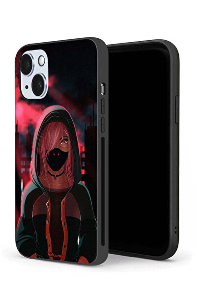 Tolwak جراب حماية لجهاز Apple iPhone 14 بتصميم فتاة ترتدي قناعًا