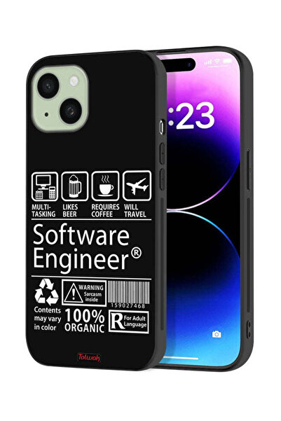 Tolwak غطاء حماية لجهاز Apple iPhone 15 Plus، ملصق مهندس برمجيات