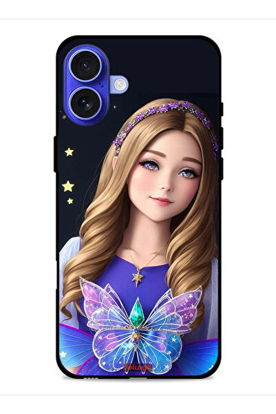 Tolwak غطاء حماية لجهاز Apple iPhone 16 Plus بتصميم فتاة فراشة لطيفة