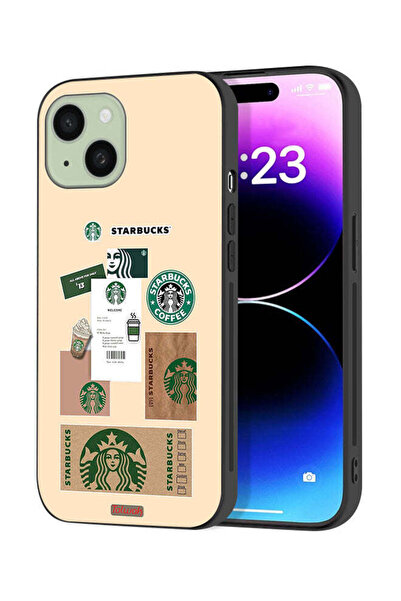 Tolwak Apple iPhone 15 Plus Protective Case Cover Coffee Sticker