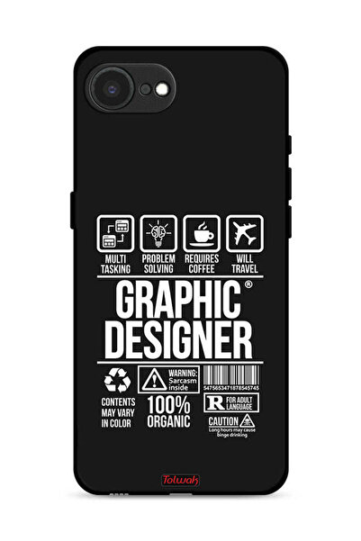 Tolwak غطاء حماية لجهاز Apple iPhone 16e، ملصق مصمم جرافيكي