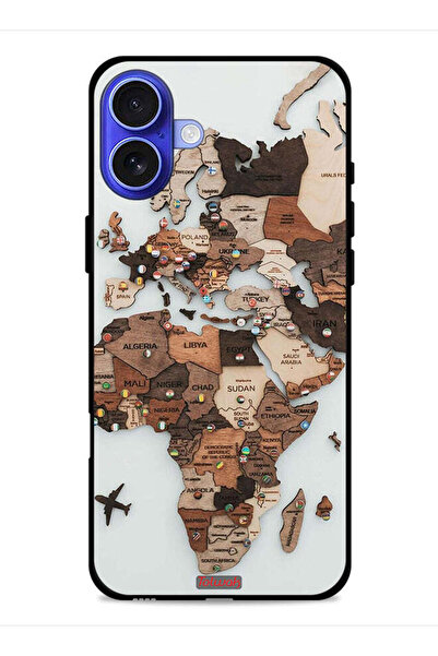 Tolwak غطاء حماية لجهاز Apple iPhone 16 Plus بتصميم خريطة العالم