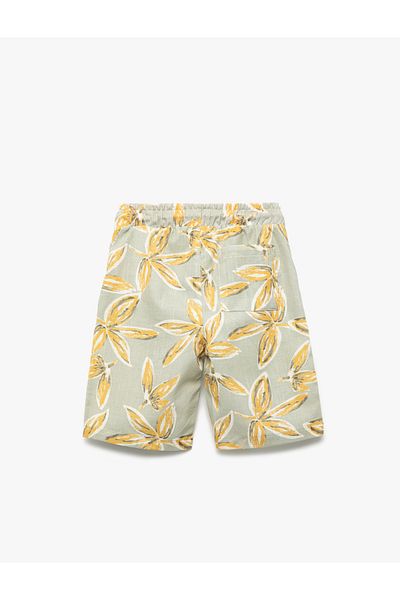 Koton Patterned Elastic Waist Cotton Shorts