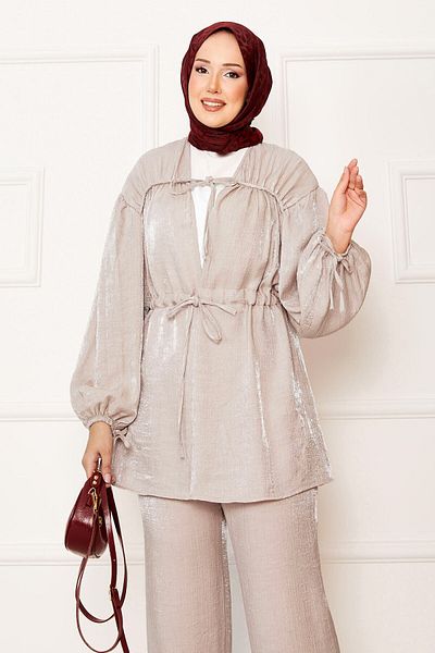 EBRUTESETTÜR Drawstring Detailed Waist Tunnel Kimono Suit