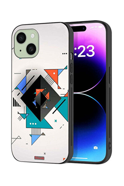 Tolwak غطاء حماية لجهاز آيفون 15 بلس من آبل، أشكال مربعة ومثلثة، نمط تجريدي