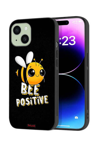 Tolwak Apple iPhone 15 Plus Protective Case Cover Bee Positive