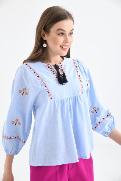 Park Karon Υφαντική μπλούζα με λεπτομέρειες κεντήματος