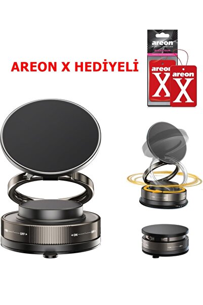 Autokit Metalik Telefon Tutucu Tüm Yüzeylerle Uyumlu Vakumlu 360 Dönen Oynar ...