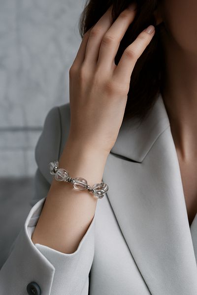 Safnaturel Igsl Certified Crystal Quartz Natural Stone Macrame Bracelet