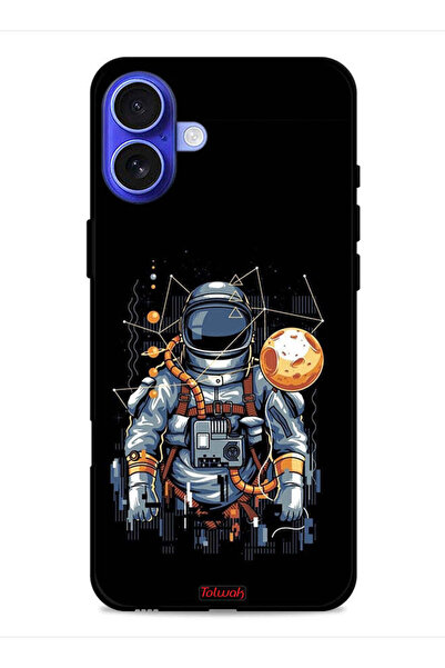 Tolwak غطاء حماية لجهاز آيفون 16 من آبل، رسم رائد فضاء تجريدي