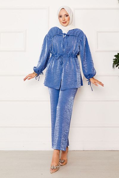 EBRUTESETTÜR Drawstring Detailed Waist Tunnel Kimono Suit