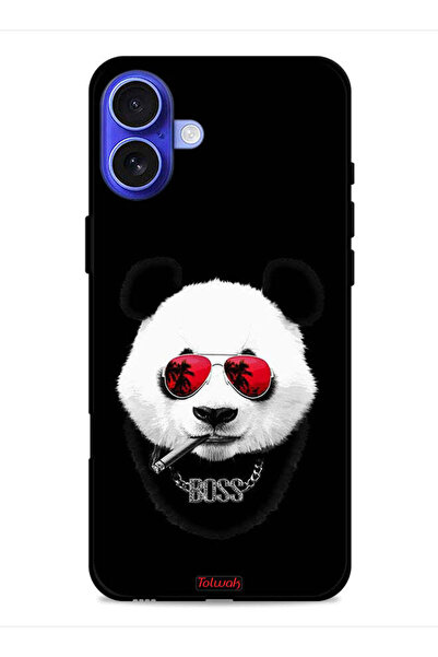 Tolwak غطاء حماية لجهاز Apple iPhone 16 بتصميم Boss Panda