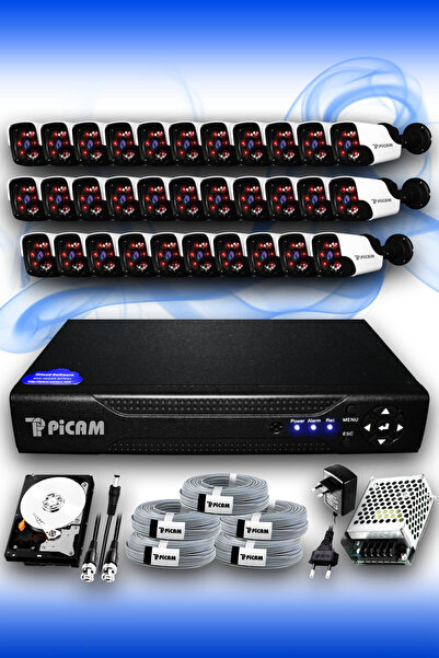 Picam 32 Kameralı Panda 32 Dış Kamera Set 2 Tb Hdd Full Hd Gece Görüşlü Güven...
