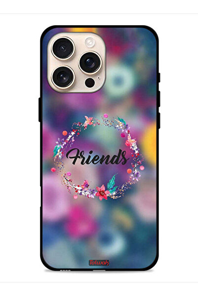 Tolwak غطاء حماية لجهاز آيفون 16 برو من آبل، رسمة خاتم أصدقاء الزهور