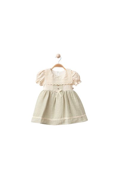 Little Pumpkin Linen Collar Vintage Muslin Baby Dress