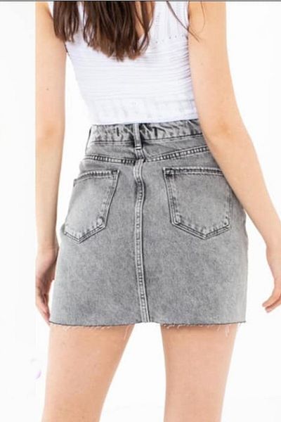 FashionForYou Noella Denim Skirt, Gray, 34
