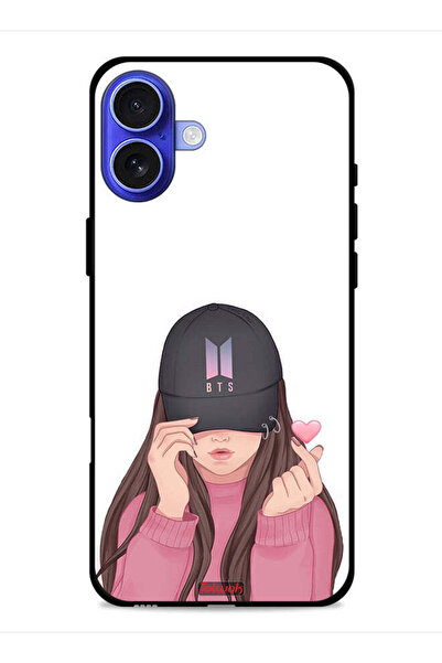 Tolwak غطاء حماية لجهاز Apple iPhone 16 Plus، فتاة تصنع سناب شات