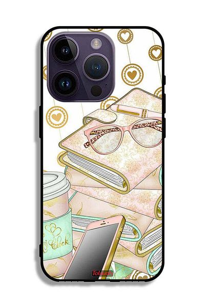 Tolwak Apple iPhone 14 Pro Protective Case Glasses On Books